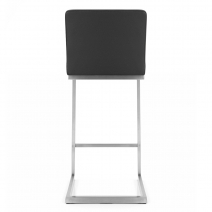 Tabouret Faux Cuir Chrome Brossé - High Ace Noir