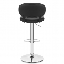 Chaise de Bar Faux Cuir Chrome - Edge Noir