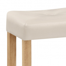 Tabouret Faux Cuir Bois - Otis Chêne