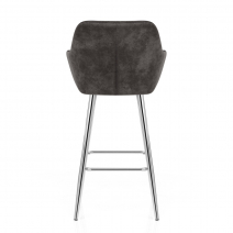 Chaise de Bar Faux Cuir Chrome - Mason Gris