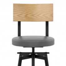 Tabouret de Bar Chêne Faux Cuir - Urban Industrial