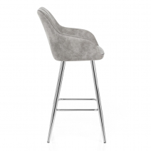 Chaise de bar Daim Chrome - Mason Gris