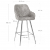 Chaise de bar Daim Chrome - Mason Gris