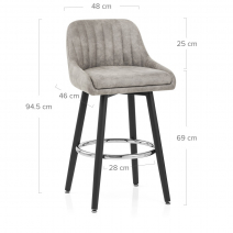 Tabouret de Bar Simili Daim Chrome - Hamilton Gris