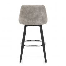 Tabouret de Bar Simili Daim Chrome - Hamilton Gris