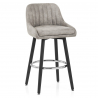 Tabouret de Bar Simili Daim Chrome - Hamilton Gris