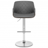Chaise de Bar Faux Cuir Chrome - Dakota Gris