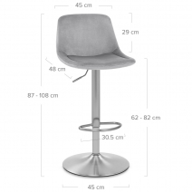 Chaise de Bar Chrome Brossé Velours - Scoop