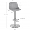 Chaise de Bar Chrome Brossé Velours - Scoop