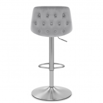 Chaise de Bar Chrome Brossé Velours - Scoop