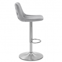 Chaise de Bar Chrome Brossé Velours - Scoop