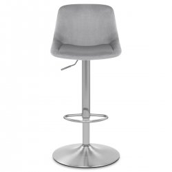 Chaise de Bar Chrome Brossé Velours - Scoop