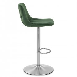 Chaise de Bar Chrome Brossé Velours - Scoop