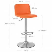 Chaise de Bar Faux Cuir Chrome - Cape Orange