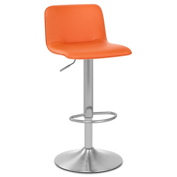 Chaise de Bar Faux Cuir Chrome - Cape Orange