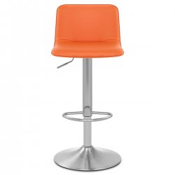 Chaise de Bar Faux Cuir Chrome - Cape Orange