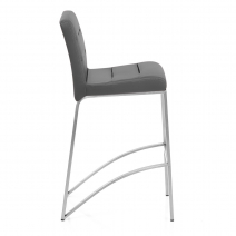 Tabouret Faux Cuir Chrome Brossé - Stella