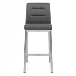 Tabouret Faux Cuir Chrome Brossé - Stella