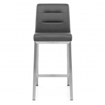 Tabouret Faux Cuir Chrome Brossé - Stella