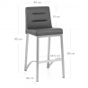 Tabouret Faux Cuir Chrome Brossé - Stella