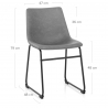Chaise Simili Cuir - Bucket Gris
