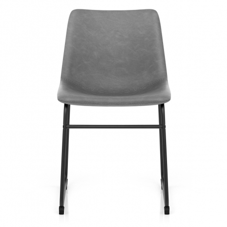 Chaise Simili Cuir - Bucket Gris