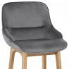 Chaise de Bar Bois Velours - Miami Gris