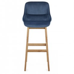 Chaise de Bar Bois Velours - Miami Gris