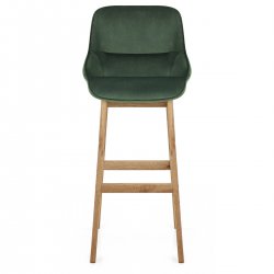 Chaise de Bar Bois Velours - Miami Gris