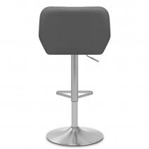 Chaise de Bar Simili Cuir Chrome Brossé - Detroit Gris
