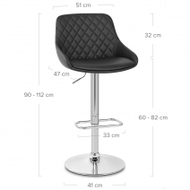 Tabouret de Bar Faux Cuir Chrome - Palace 