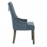 Chaise Bois Gris Tissu - Ascot Bleu