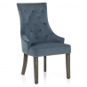 Chaise Bois Gris Tissu - Ascot Bleu