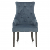 Chaise Bois Gris Tissu - Ascot Bleu