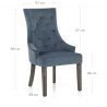 Chaise Bois Gris Tissu - Ascot Bleu