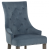 Chaise Bois Gris Tissu - Ascot Bleu