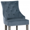 Chaise de Bar Bois Gris Tissu - Ascot Bleu