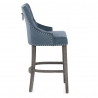 Chaise de Bar Bois Gris Tissu - Ascot Bleu