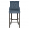 Chaise de Bar Bois Gris Tissu - Ascot Bleu