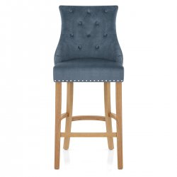 Chaise de Bar Chêne Tissu - Ascot Gris Foncé