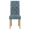 Chaise Bois Velours - Portland Bleu