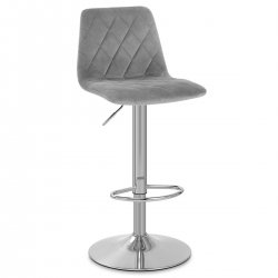 Tabouret de Bar Velours - Melody Gris