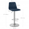 Tabouret de Bar Velours - Melody Bleu