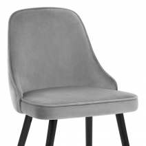 Chaise Bois Velours - Glam Gris