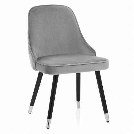 Chaise Bois Velours - Glam Gris