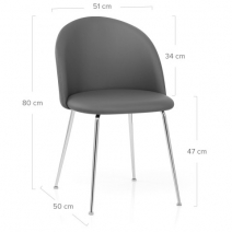 Chaise Faux Cuir - Novello Gris Foncé