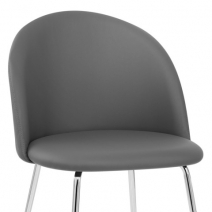 Chaise Faux Cuir - Novello Gris Foncé