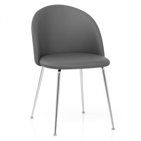 Chaise Faux Cuir - Novello Gris Foncé