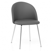 Chaise Faux Cuir - Novello Gris Foncé