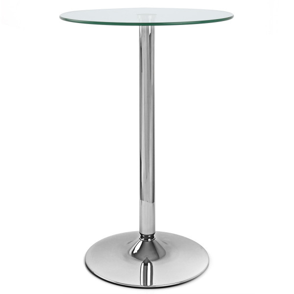 Table de Bar Chrome - Vetro Poseur Transparent